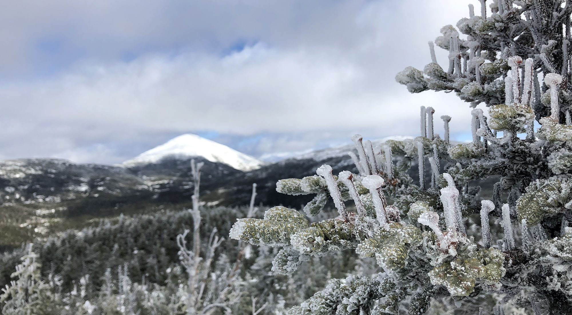 Ice and snow atop Cliff and Redfield in mid March