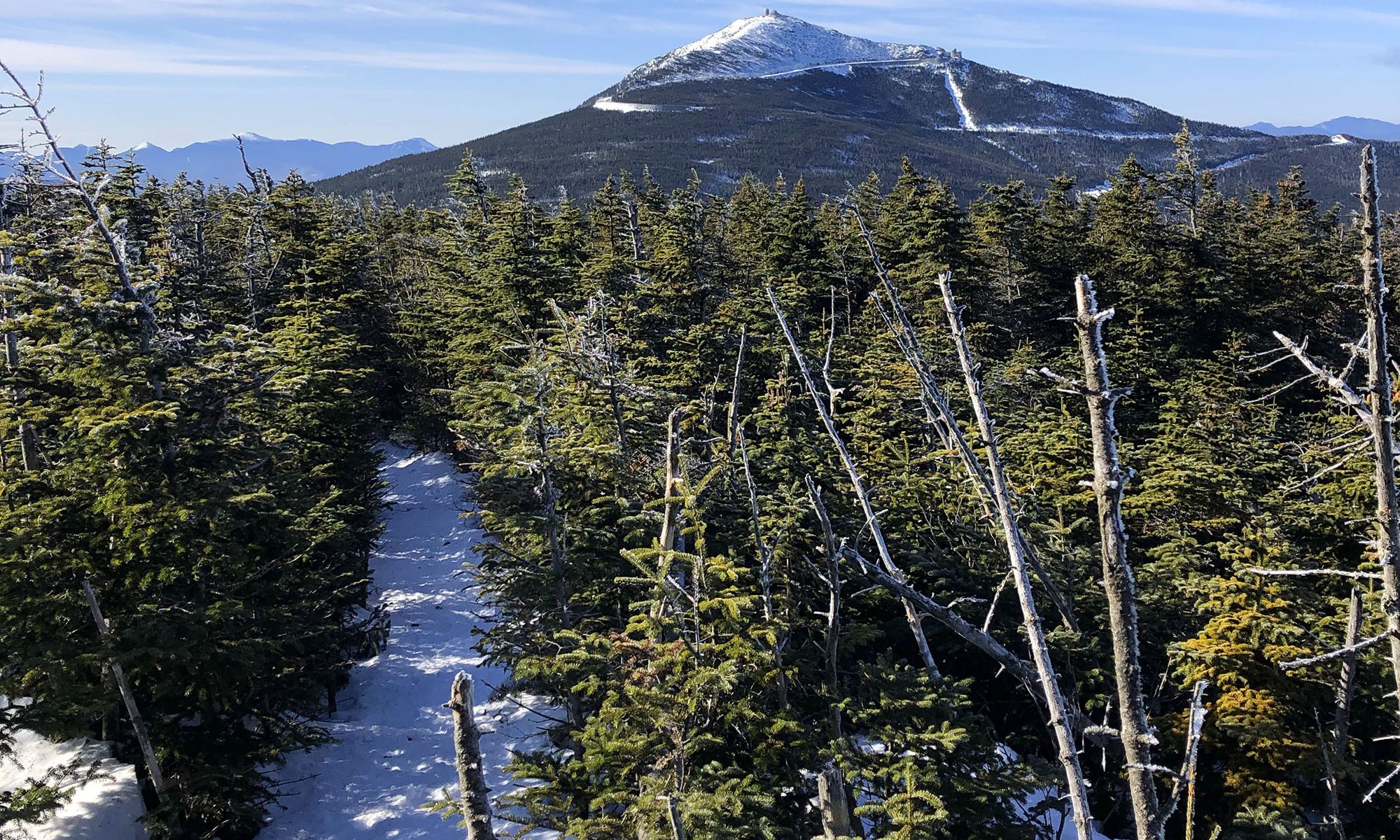 The herd path between Esther and Whiteface on a sunny day in mid March 2020.
