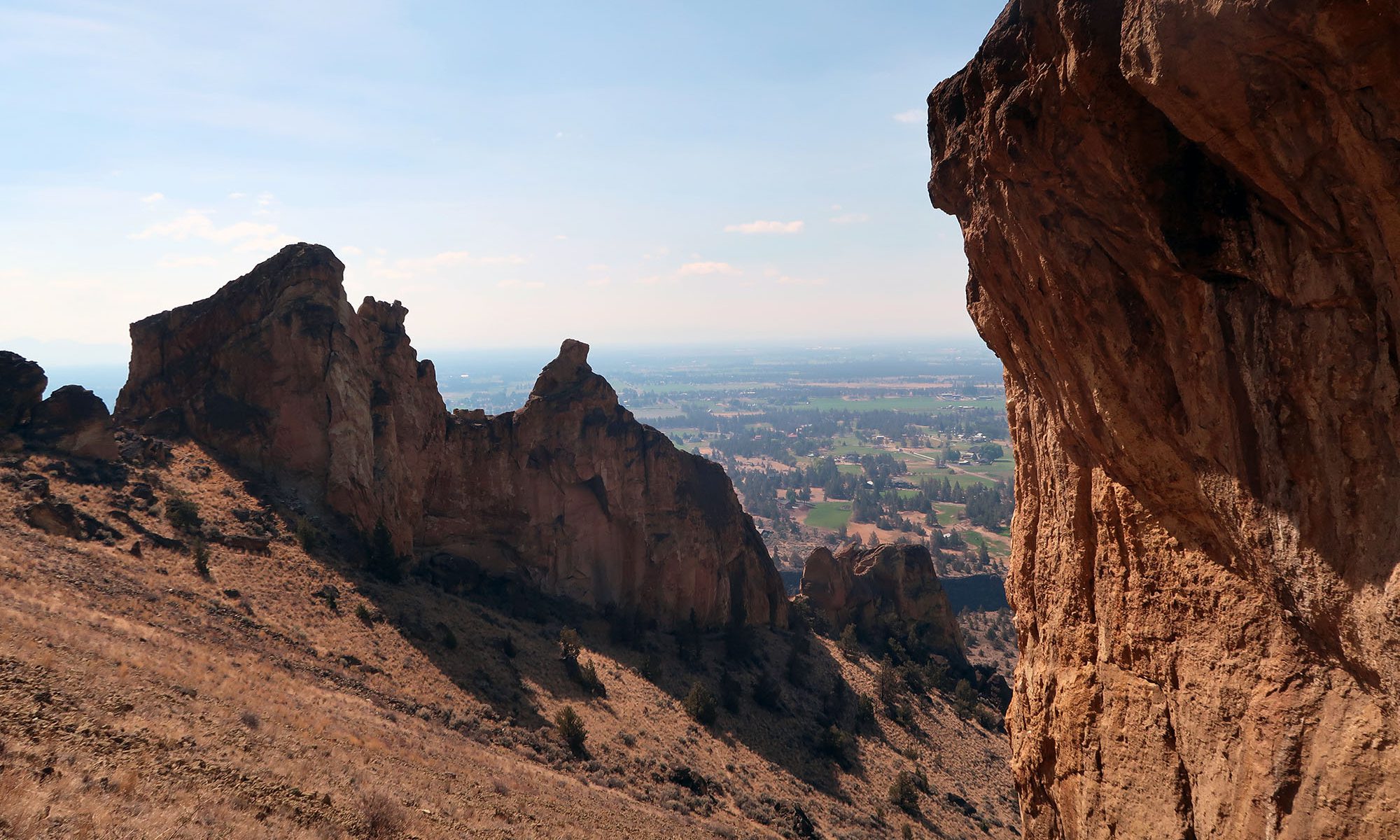 The backside of Koala Rock, one of the Marsupials at Smith Rock