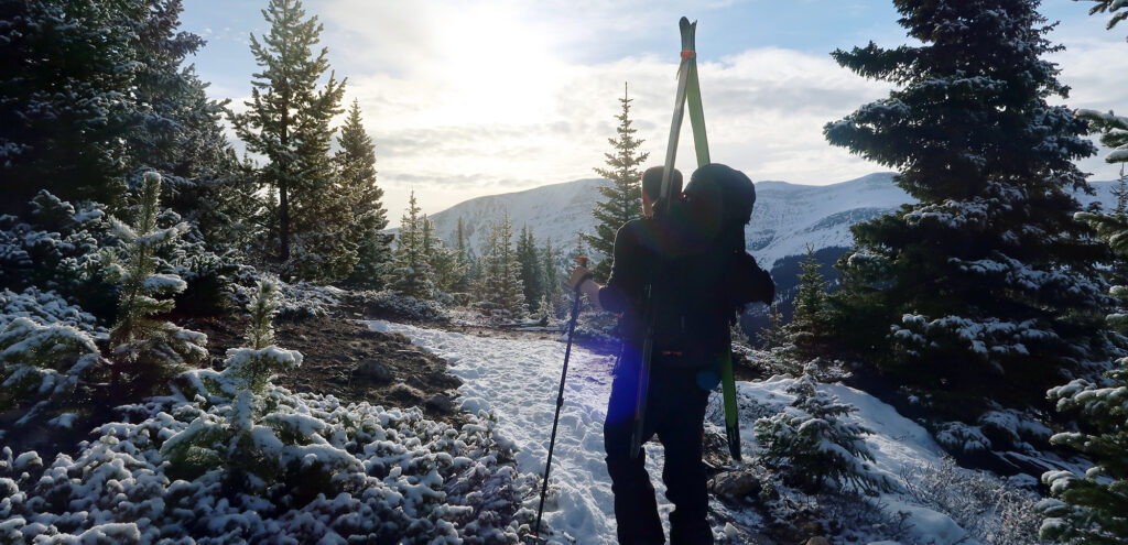 A few inches of fresh snow festooned the trees on Quandary's lower slopes.