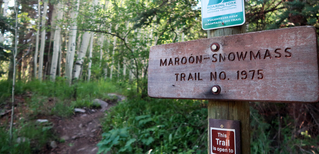 The Maroon Snowmass Trail takes backpackers to Snowmass Lake, 9 miles from the trailhead.