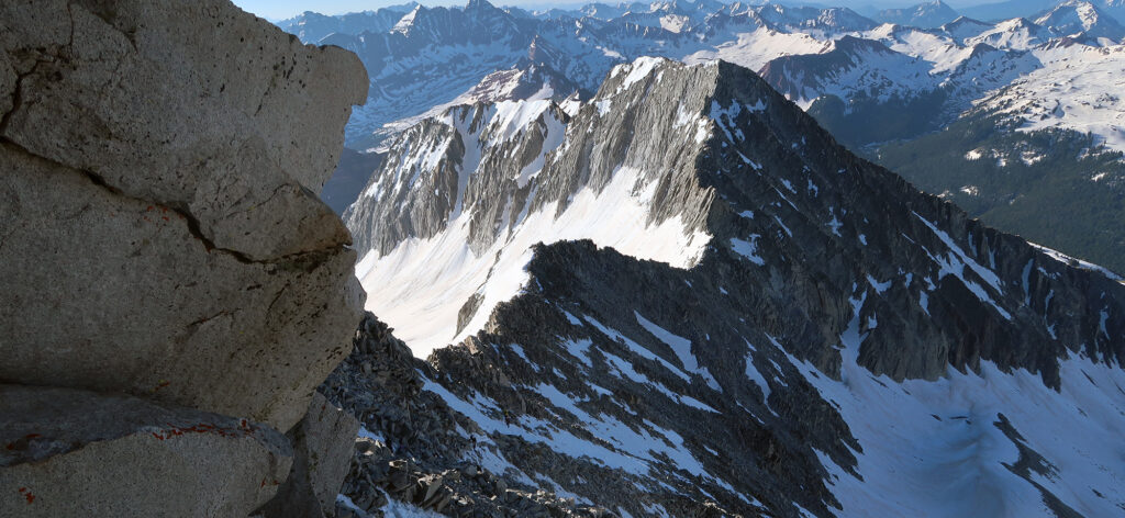 Looking back along the ridge, towards Hagerman Peak.