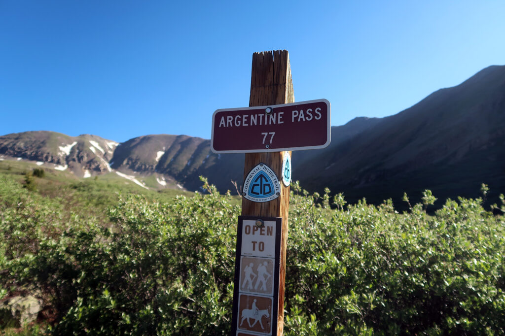 Pulling off the road onto the trail to Argentine Pass.