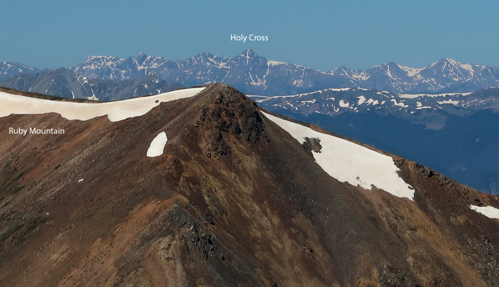 Views of the northern Sawatch and 14er Mount of the Holy Cross, from the ridgeline en route to Mount Edwards.