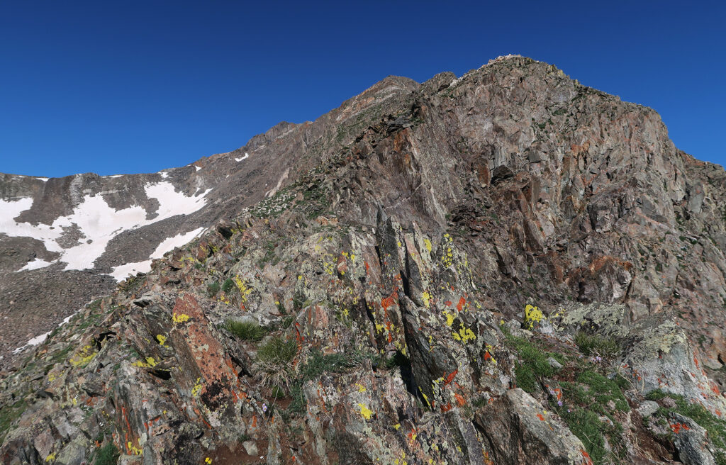 A nice view of the upper scramble on Father Dyer Peak.