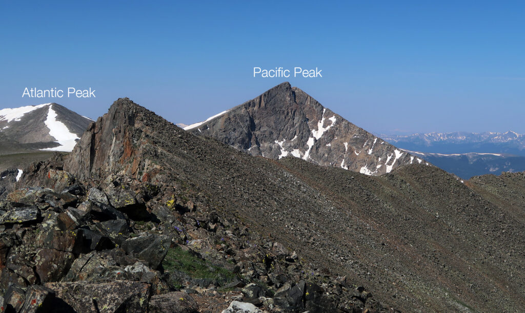 Atlantic and Pacific Peaks, seen from nearby Father Dyer Peak.