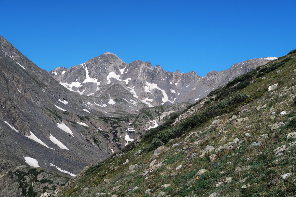 High summits in the distance, still from the lower ridge.