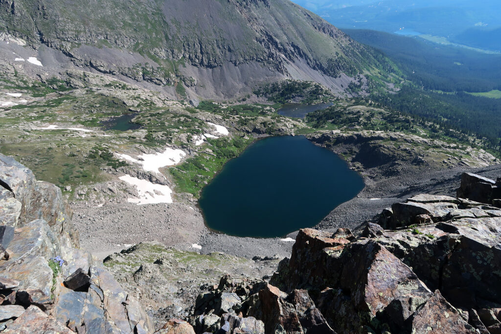 Upper Mohawk Lake from Pacific Peak's East Ridge.