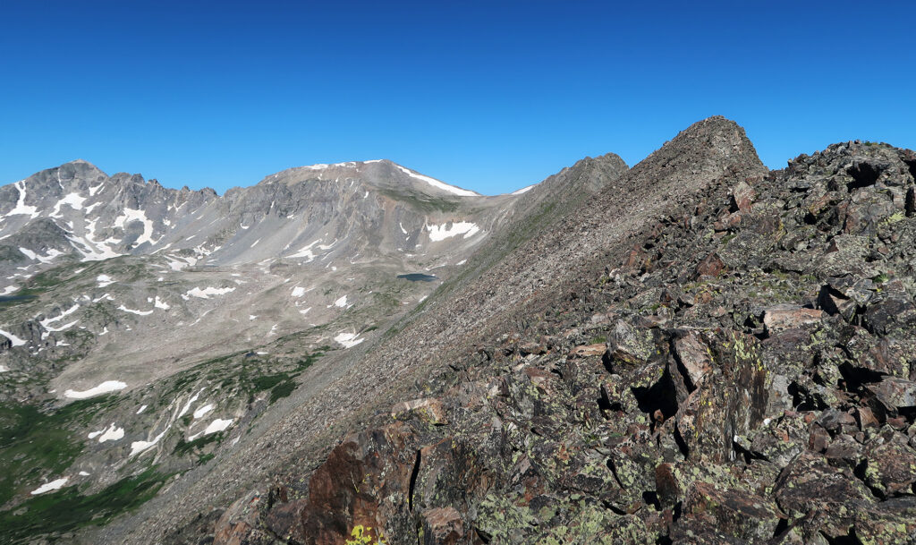 A good view of the bulk of Pacific Peak's East Ridge.