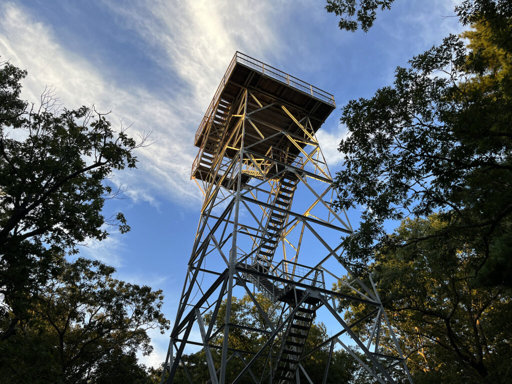 The fire tower on Taum Sauk Mountain.