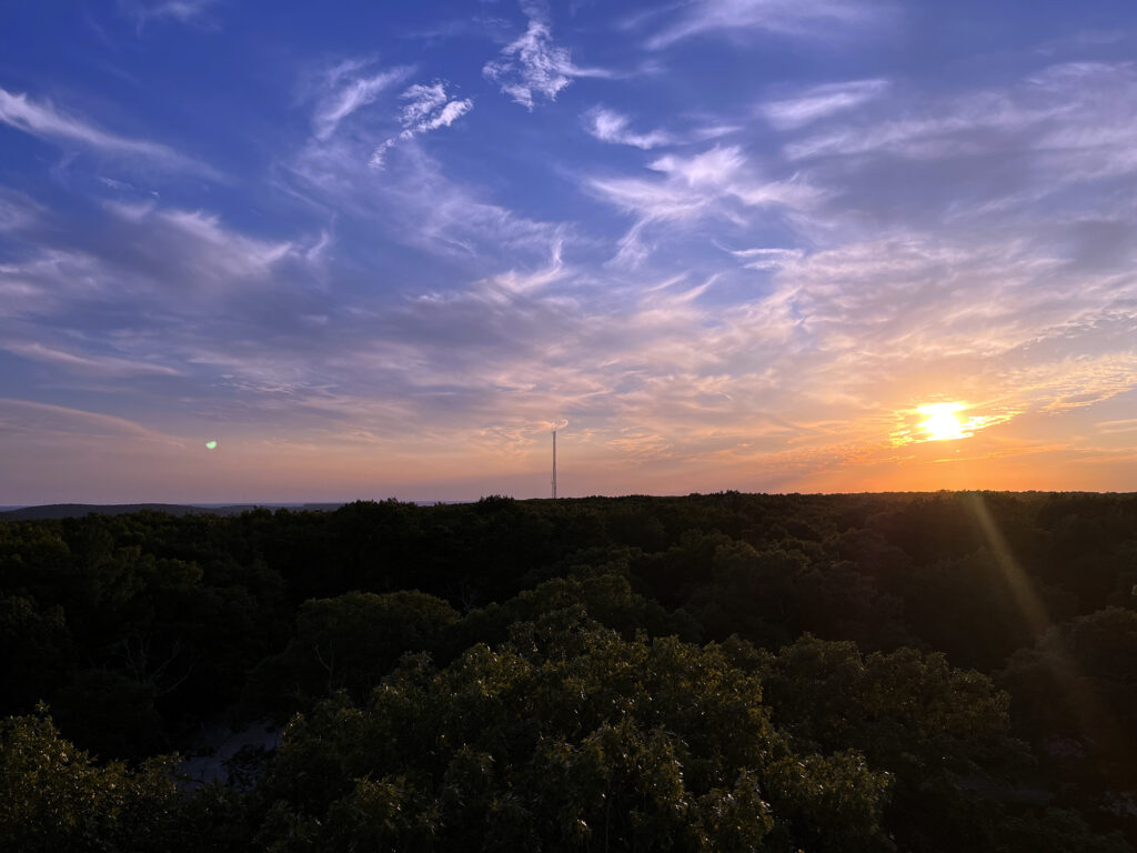 Sunset over the Ozarks.