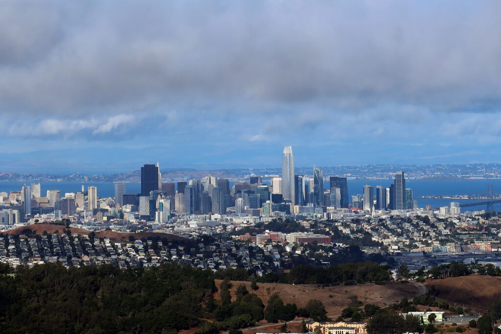 San Francisco seen from the ridgeline on San Bruno Mountain.
