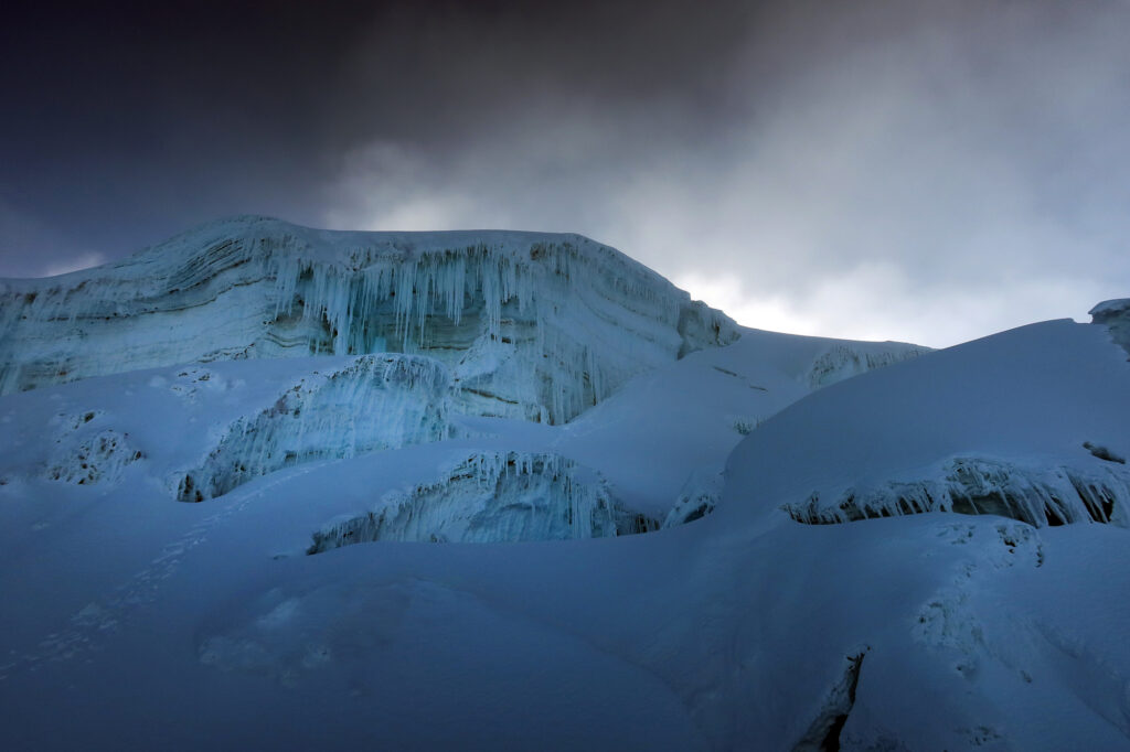Snow and ice, within a mile of the equator!