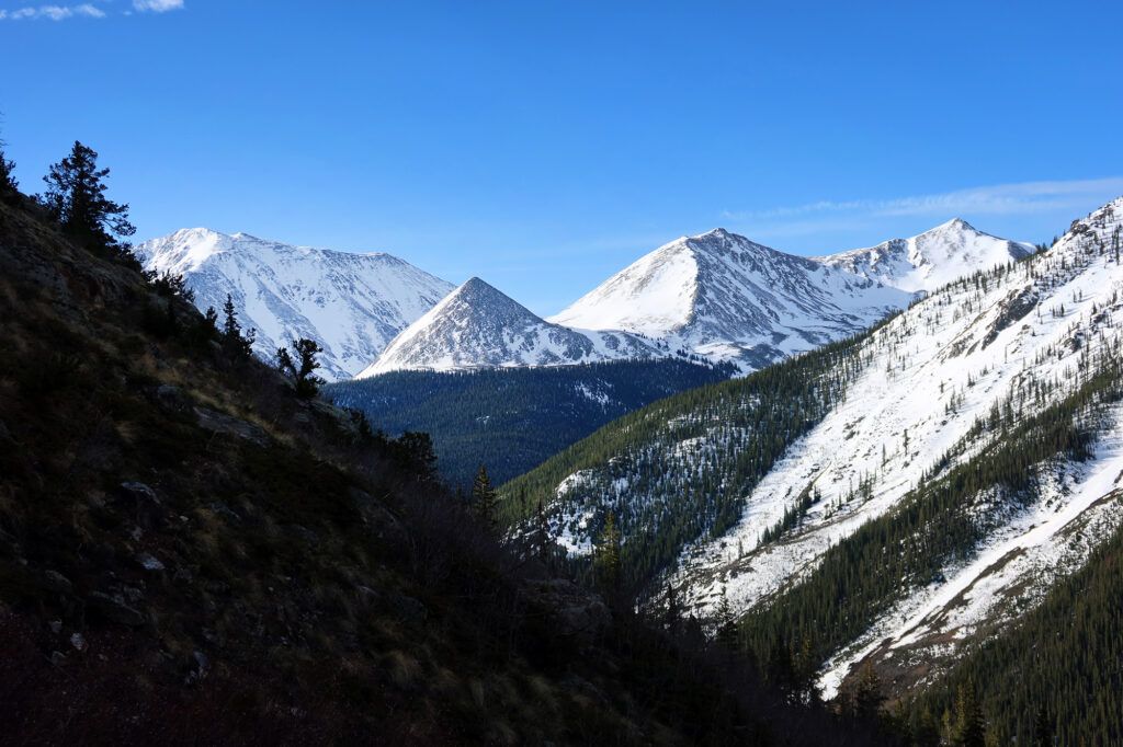 Views of the central Sawatch Range from the lower slopes of Lackawanna.