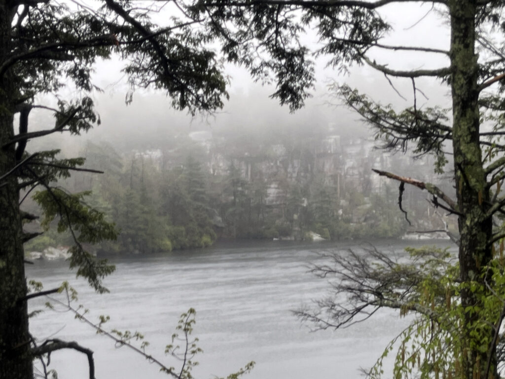 Lake Minnewaska, on a foggy day in May.