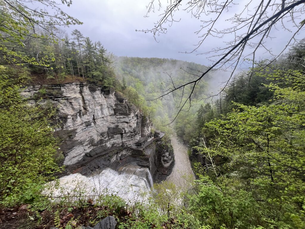 Lucifer Falls, from the Rim Trail above the gorge.